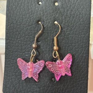 Pink Butterfly Earrings